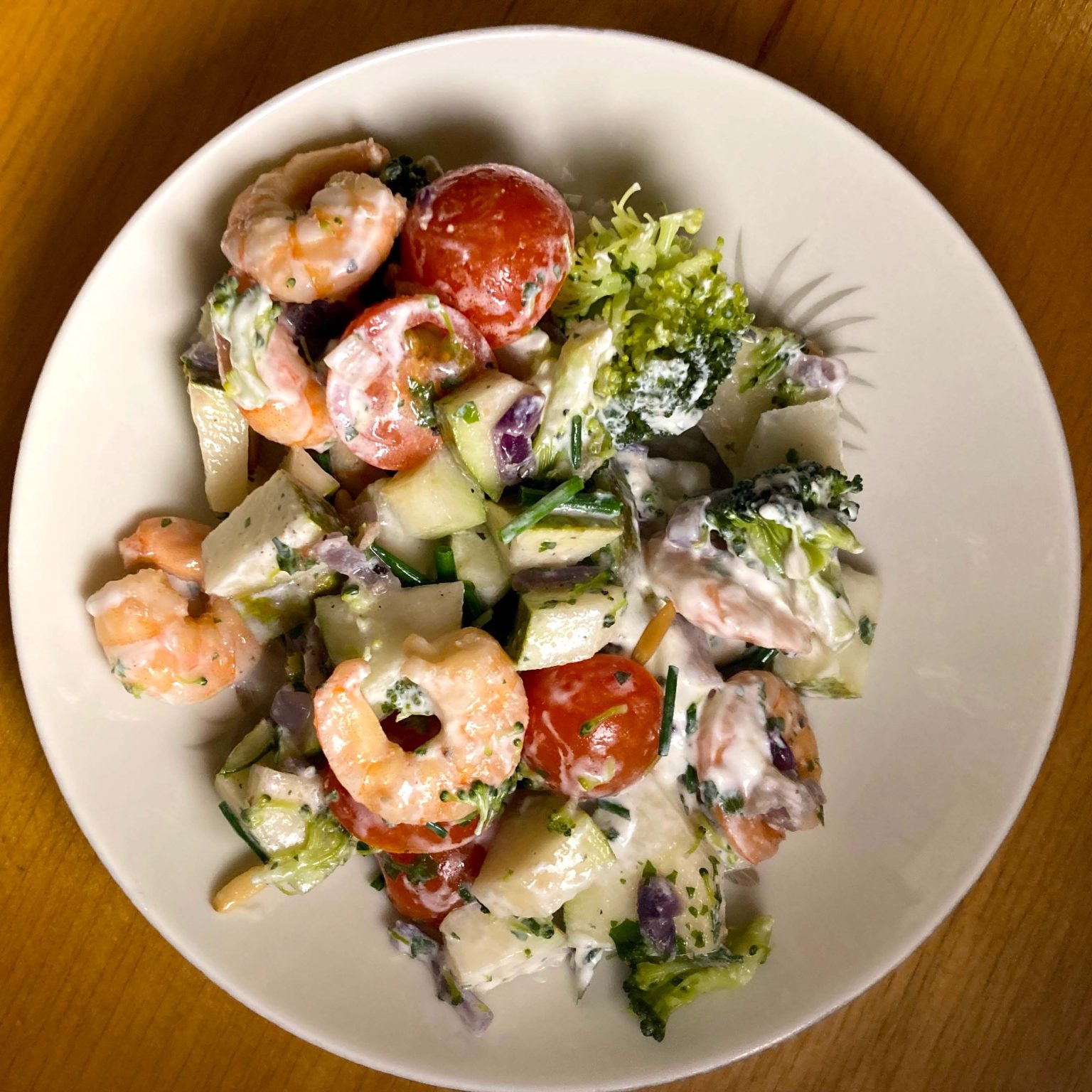 Brokkolisalat mit Garnelen! – My so-called Luck
